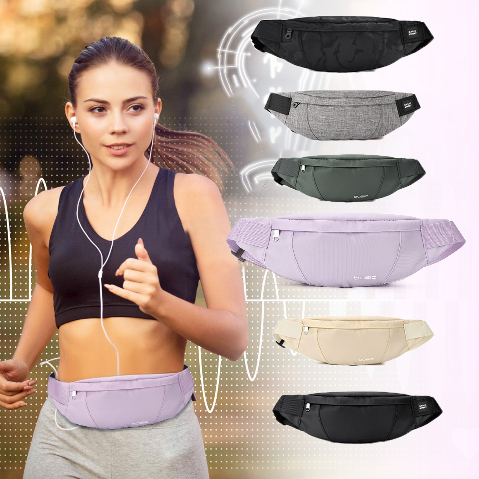 Running Jogging Gear - Fashion Running Waist Bag Waterproof Sports