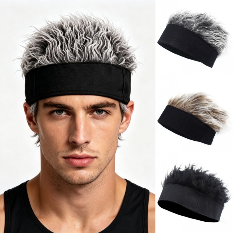 Running Gear Hat - Men Womens Synthetic Wig Spiked Hair