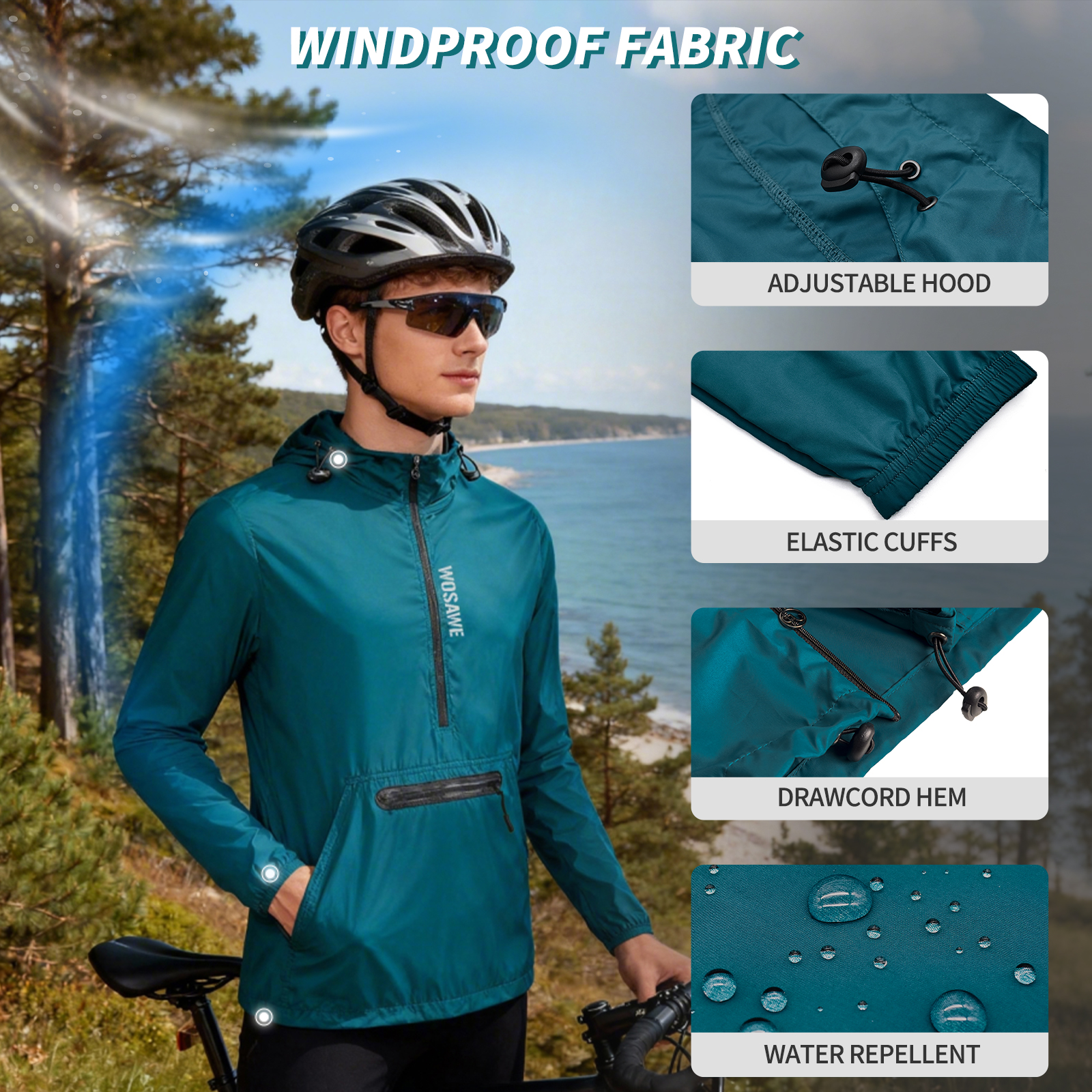 WOSAWE Winproof Running Jacket - Running Gear Hat review and price